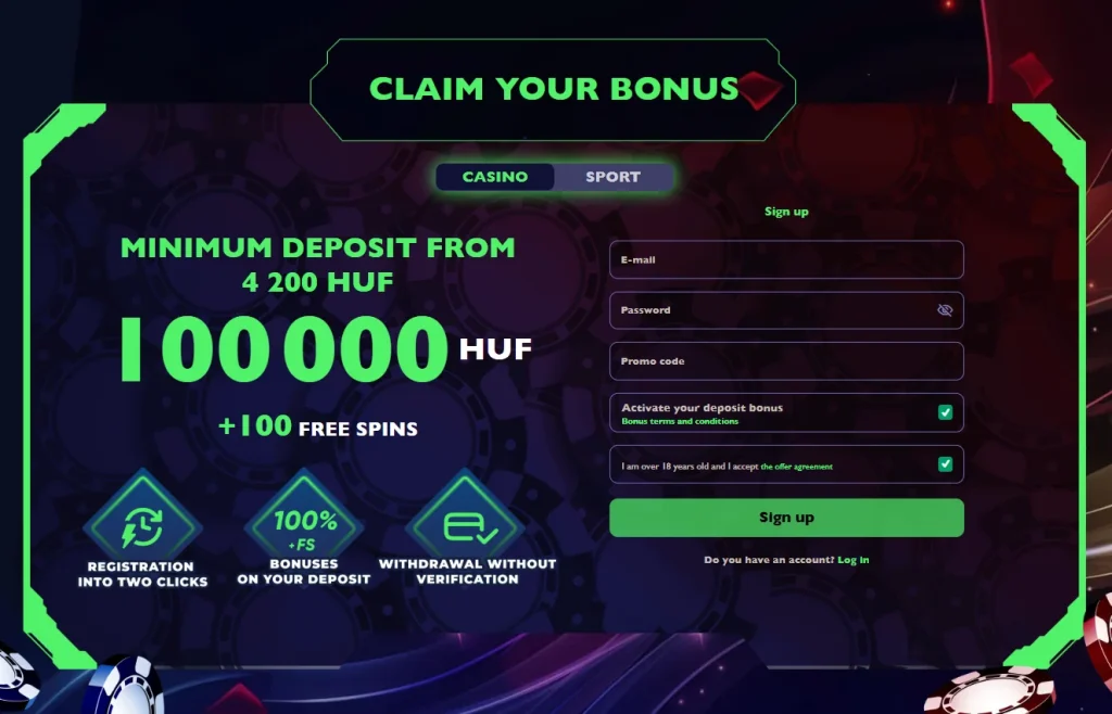 Betmatch regisztrációs űrlap